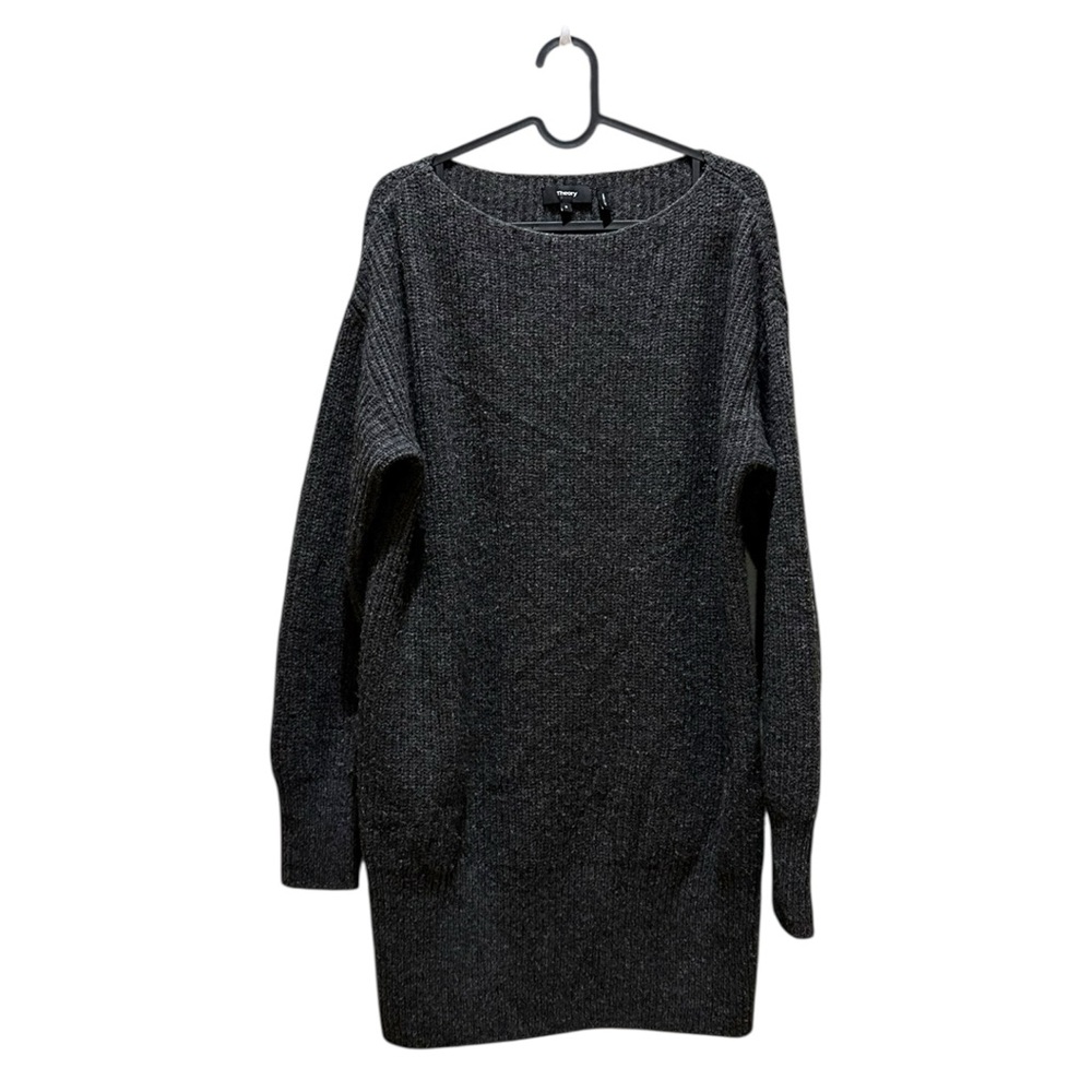 Theory Charcoal Chunky Knit Wool Blend Sweater
